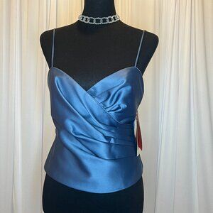 JS Collections Blue Spaghetti Strap Cocktail Top